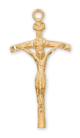 Papal Crucifix Necklace - Gold over Sterling