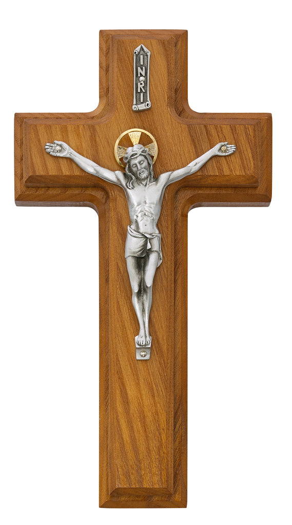 Sick Call Crucifix - 9 1/2in Walnut Stained Boxed