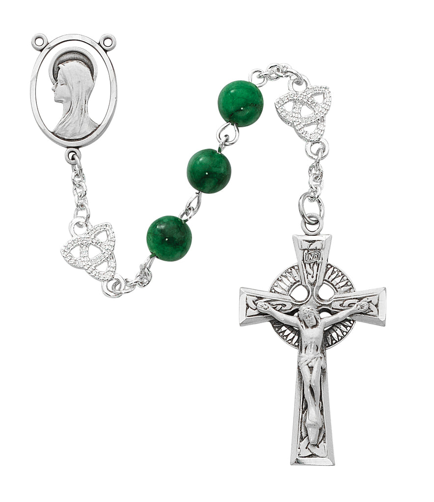 Rosary - Irish Jade Glass Rosary Boxed