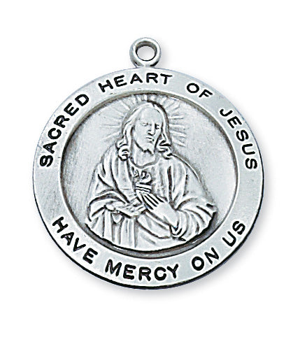 Sacred Heart Medal - Sterling Silver