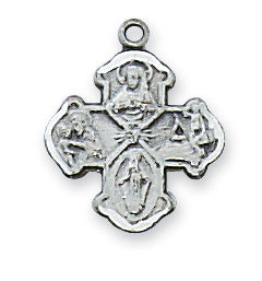 4-way Medal - Sterling Baby Pendant, Boxed