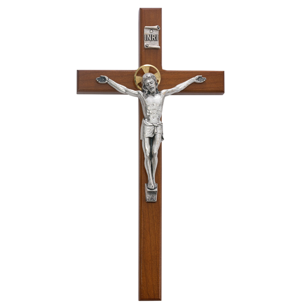 Crucifix - 13" Cherry Wood Crucifix, Boxed