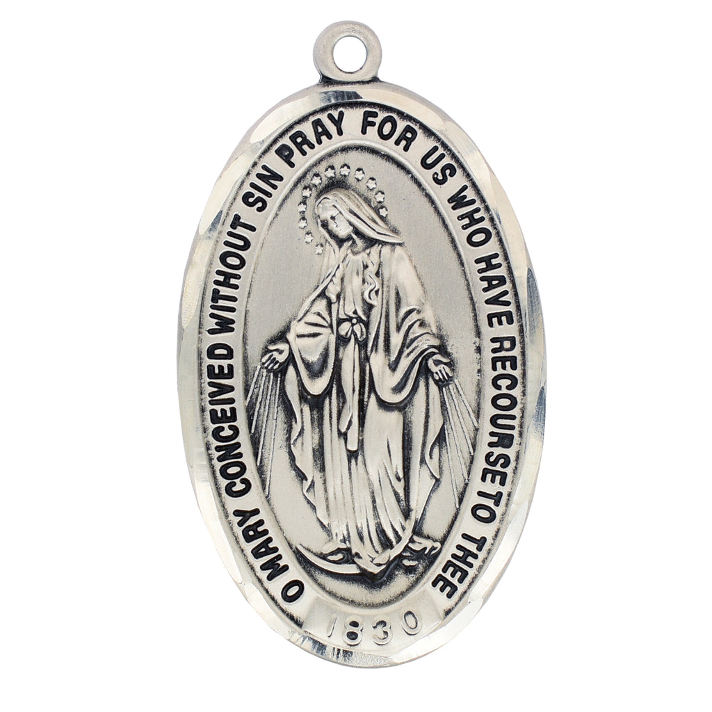 Our Lady of Grace Miraculous Medal - Sterling Silver 24"