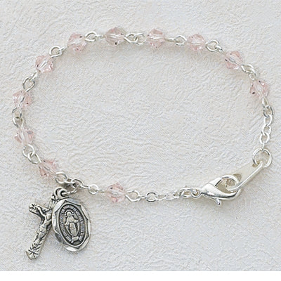 Bracelet - 5 12in Pink Crystal Baby Bracelet