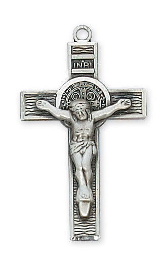Benedict - St. Benedict Crucifix - Sterling Silver 18"