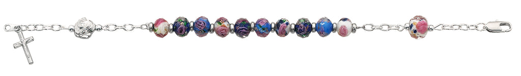 Bracelet - 7.5in Multi Crystal Rosary Bracelet Boxed