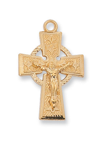 Celtic Crucifix - Gold over Sterling