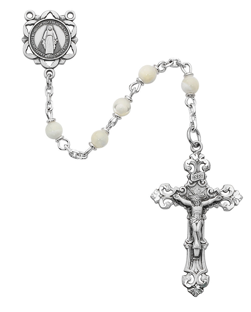 Rosary - Genuine Mother of Pearl Rosary Boxed