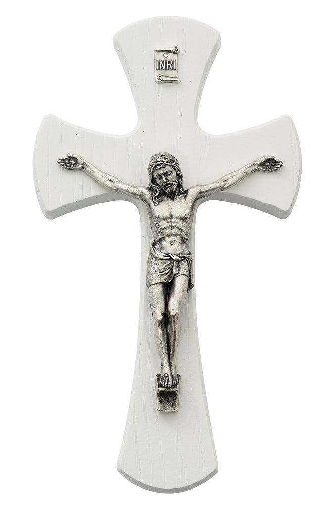 Crucifix - 7" White Crucifix, Boxed