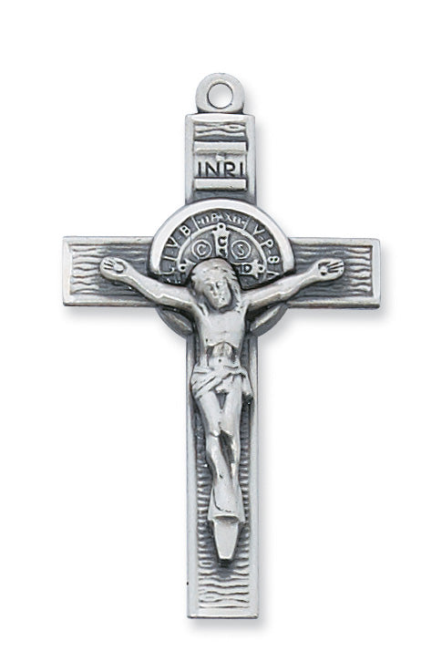 Benedict - St. Benedict Crucifix Medal - Sterling Silver 24"