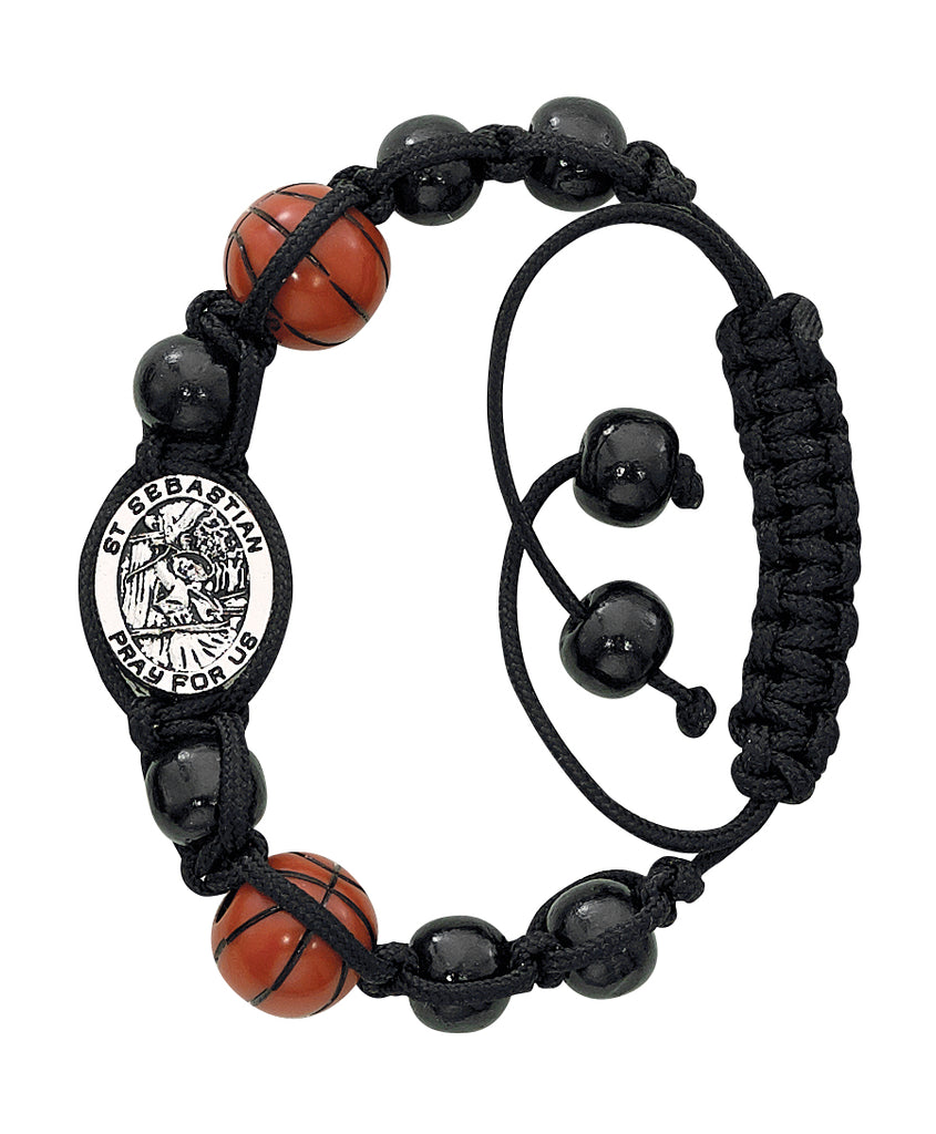 Sebastian Bracelet - St. Sebastian Adjustable Basketball Bracelet Carded