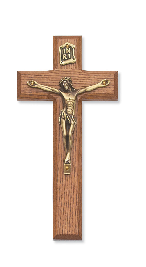 Crucifix - 7" Walnut Stain Crucifix, Boxed