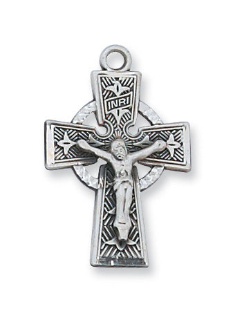 Celtic Cross Necklace - Sterling Silver 18"