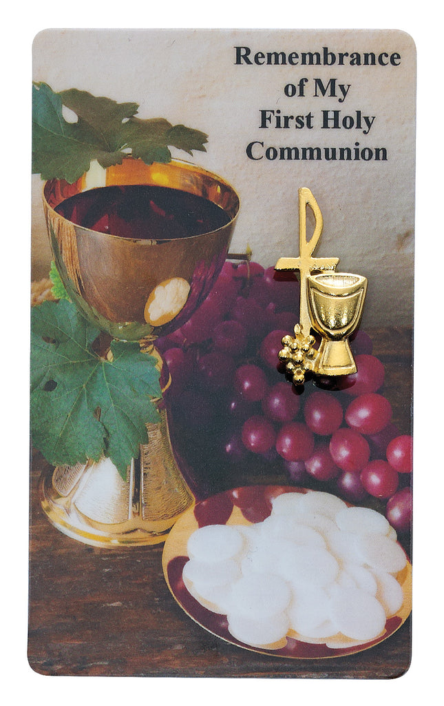 Pin - Gold Chalice Pin with Holy Card Bagged