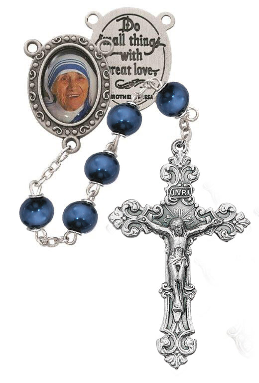Teresa Rosary - Blue Mother Teresa Rosary Boxed