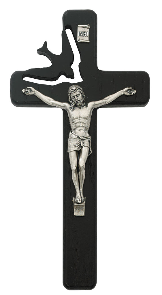 Holy Spirit Crucifix - 8in Black Boxed