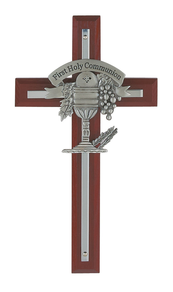 Crucifix 7in Cherry Stain Wood