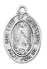 Our Lady of Guadalupe Medal on 16" Chain