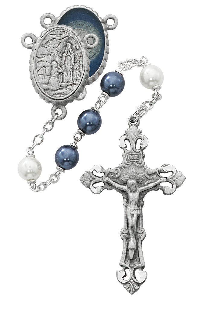 Our Lady of Lourdes - Blue and White Lourdes Rosary Boxed