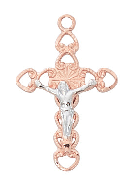 Crucifix Necklace - Rose-Gold over Sterling
