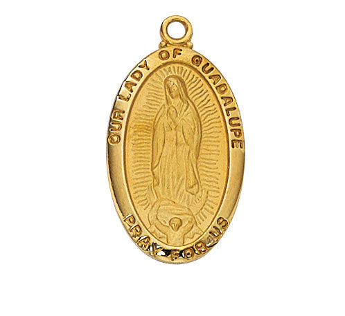 Our Lady of Guadalupe Medal - Gold over Sterling