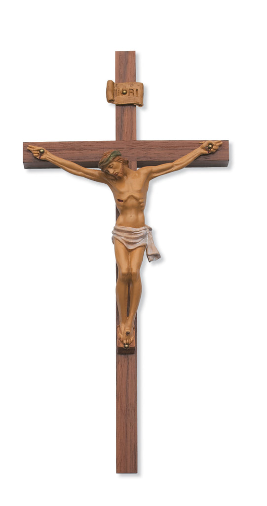 Crucifix - 10 in. Walnut Stain Crucifix Boxed