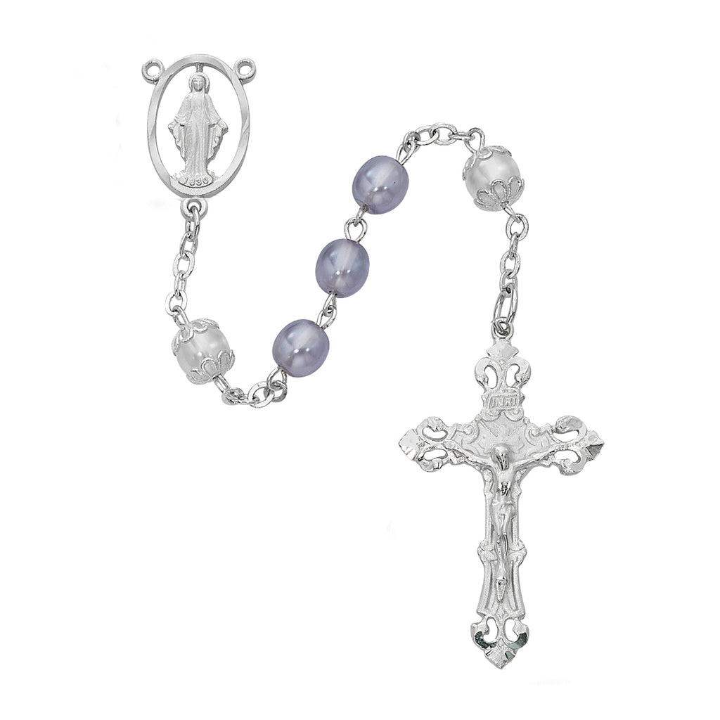 Our Father Rosary - Lavender with White Boxed