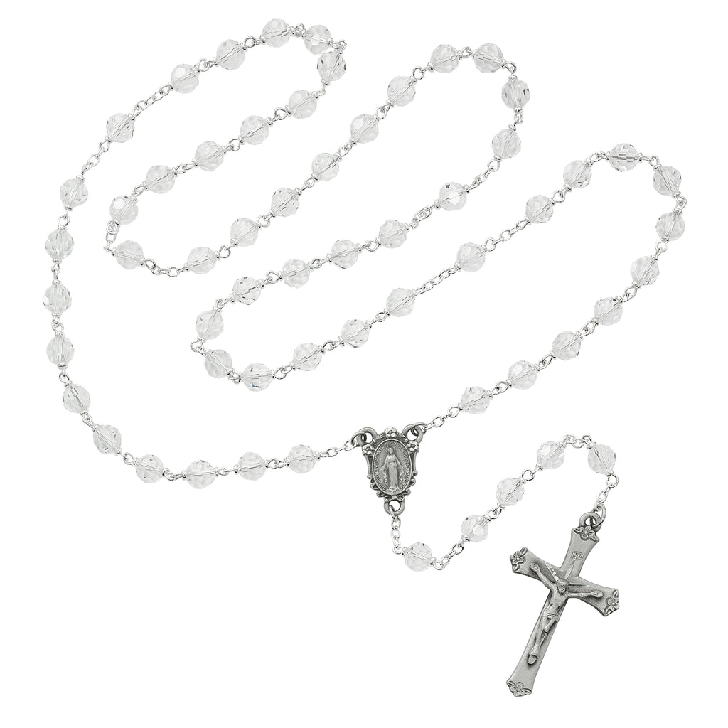 Rosary - Crystal Tin Cut Rosary Boxed