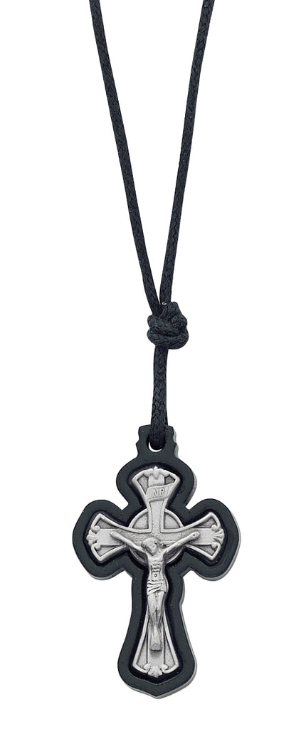 Crucifix Necklace - Black Wood Crucifix Pendant