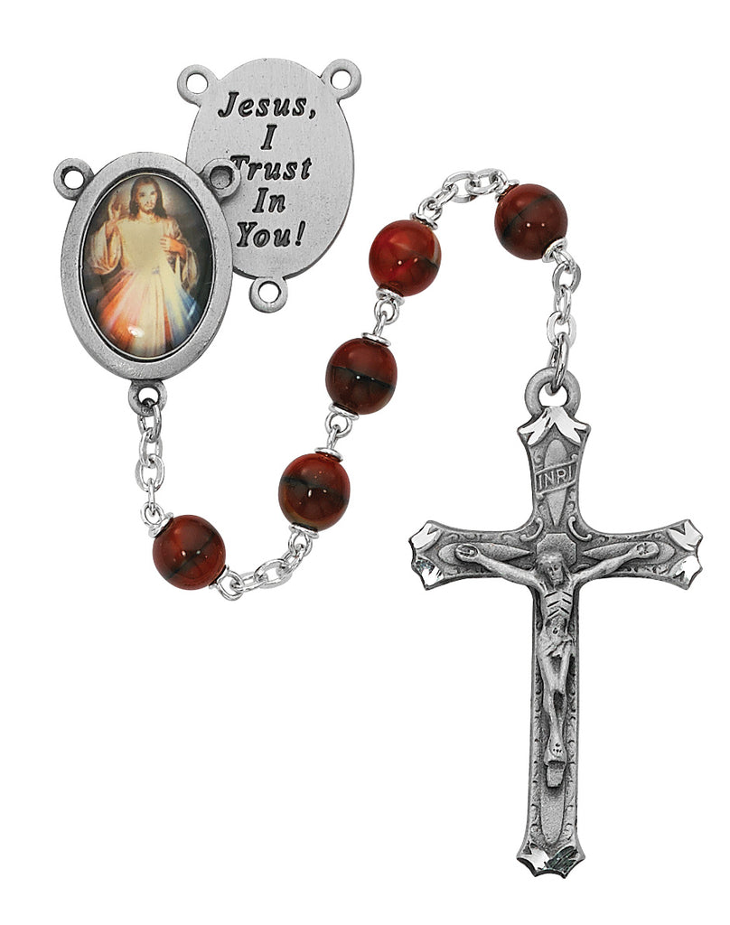 Divine Mercy Rosary Rosary - Red and Black Boxed