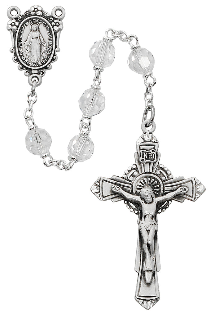 Rosary - Crystal Tin Cut Rosary Boxed
