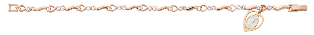 Bracelet - 7.5 in Rose Gold Cubic Zirconia Bracelet, Boxed