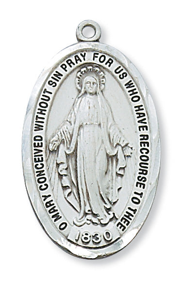 Miraculous Medal - Sterling Silver 24"