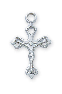 Crucifix Necklace - Sterling Baby Chain and Box