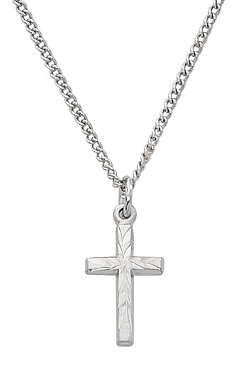 Cross Necklace - Sterling Baby Chain and Boxed