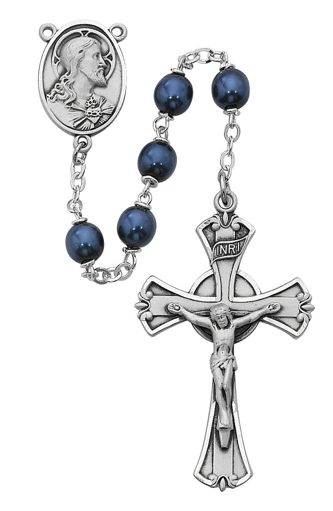 Rosary - Blue metallic Rosary Boxed