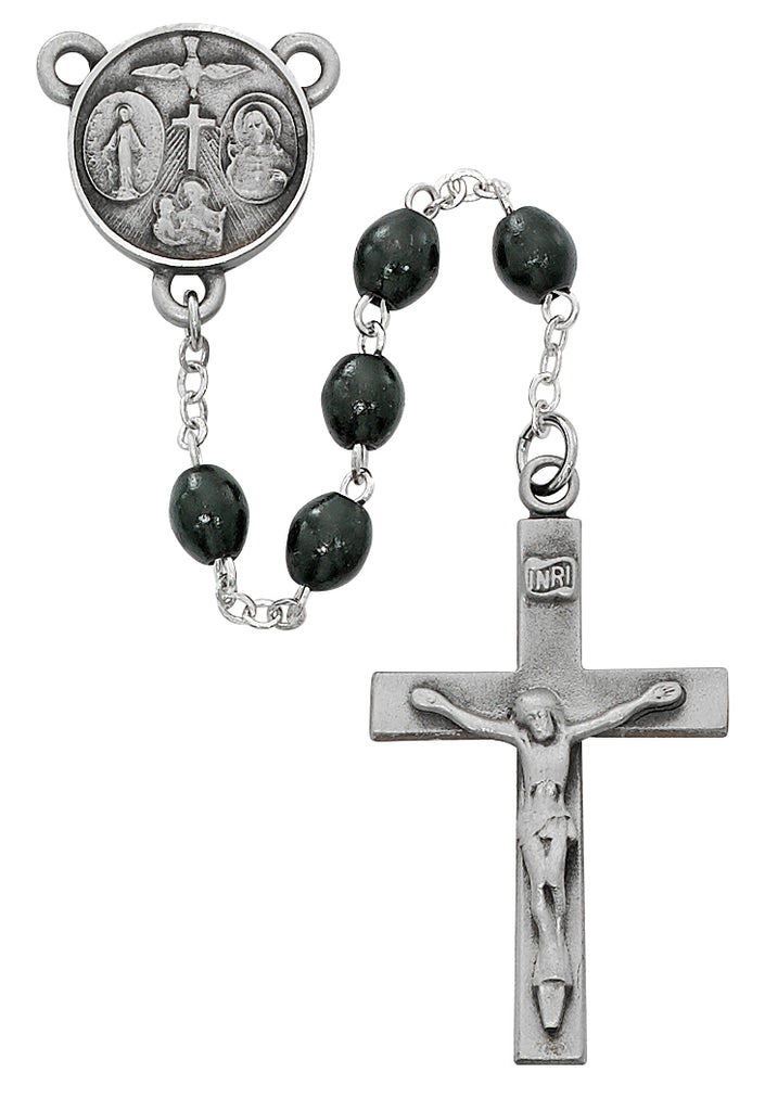 Our Father Rosary - Black Wood Boxed