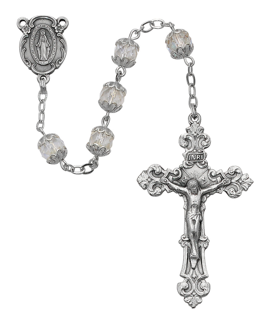 Rosary - Aurora Glass Capped Rosary Boxed
