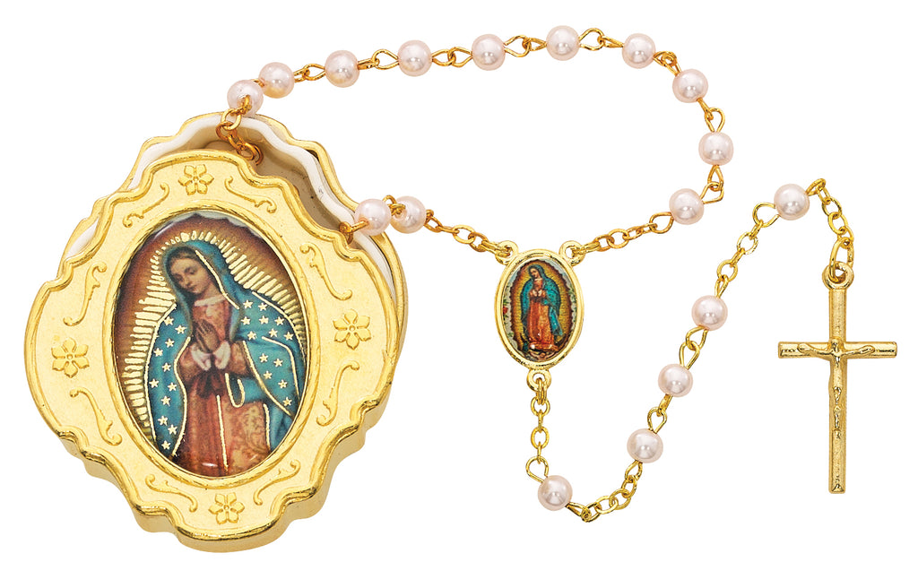 Rosary - Guadalupe Box and Pink Rosary