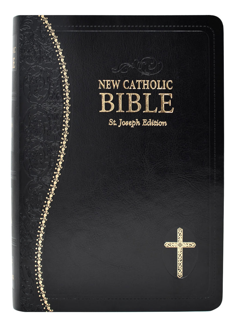 Black and gold Bible on a white background.