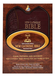 Burgundy and gold Bible on a white background.