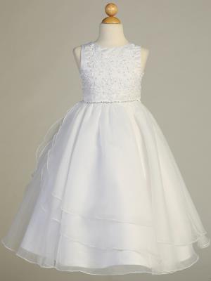 Communion Dress - Embroidered applique & Organza