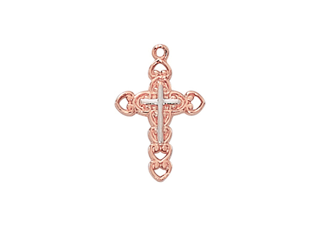 Cross - Rose Gold Plated Pendant on 16" Chain