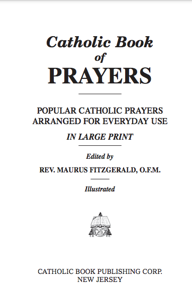 Catholic Book of Prayers on a white background