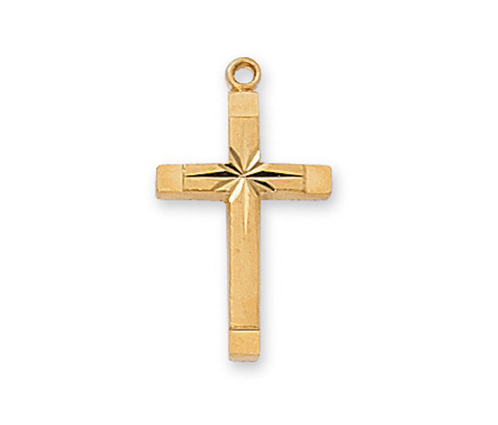 Necklace - Gold Plated Cross Pendant Box