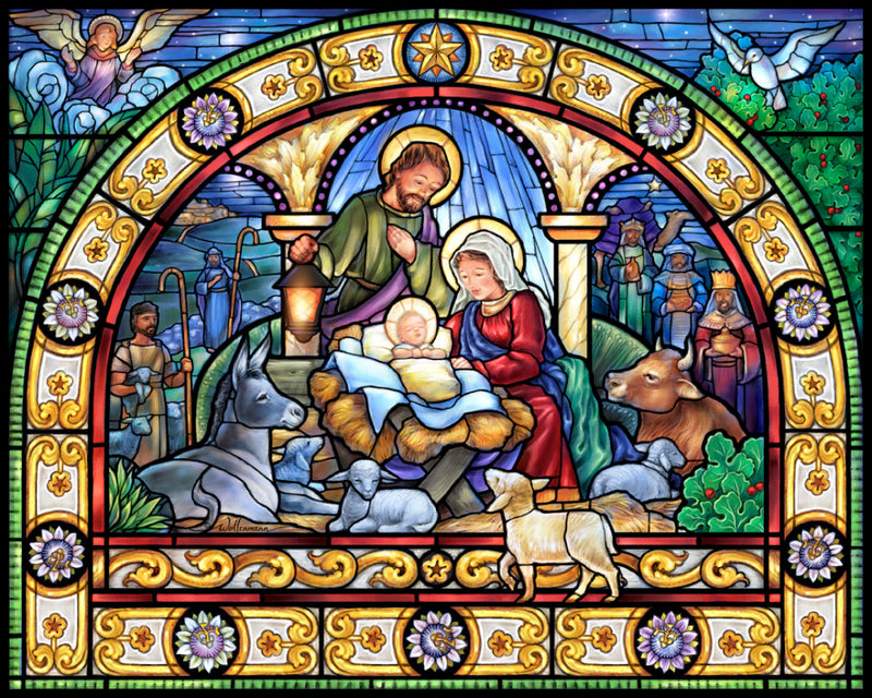 Stained Glass Holy Night Jigsaw Puzzle